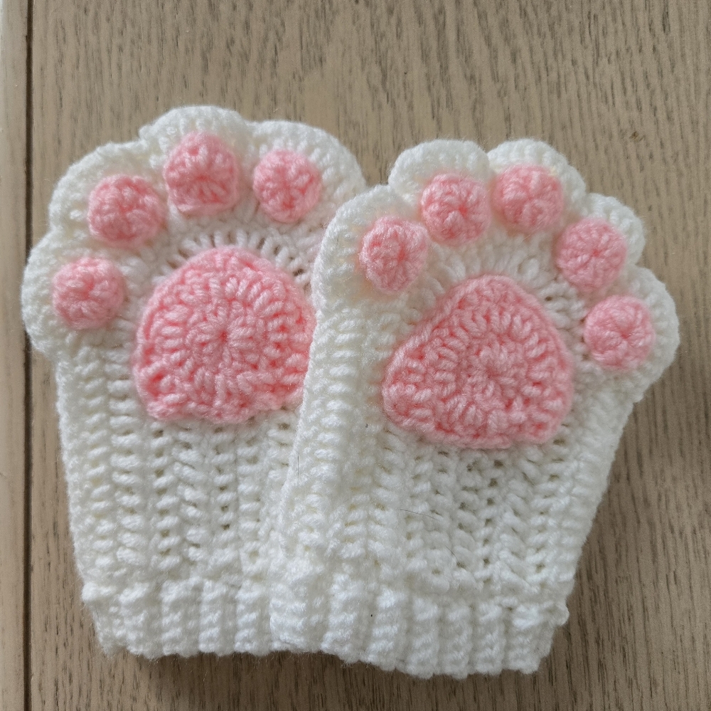 Crochet Fingerless Cat Gloves